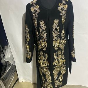 Aris A Embroidered Black Coat